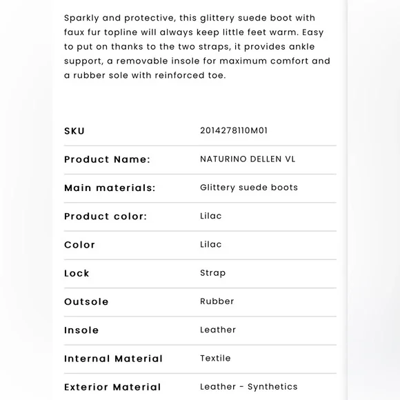 NWT NATURINO DELLEN VL Glittery suede boots in Lilac - Picture 7 of 16